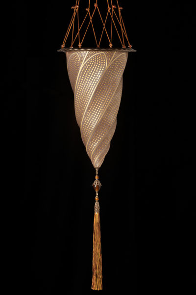 Lampada Fortuny Cesendello a mosaico in vetro oro