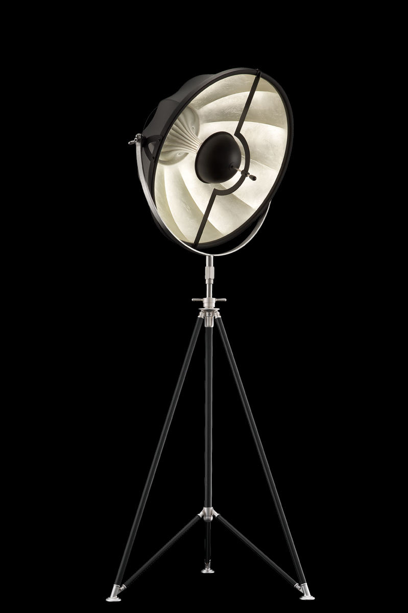 Fortuny Studio 63 floor tripod lamp black & silver