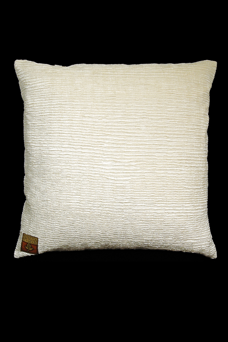 Cuscino Bucintoro quadrato in velluto stampato bianco retro