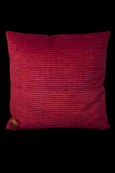 Cuscino quadrato Ottomano in velluto rosso carminio retro