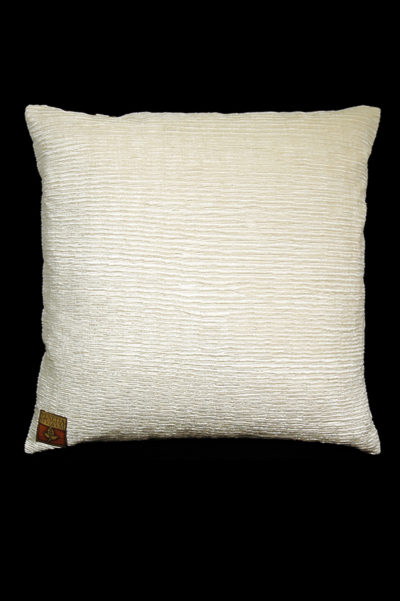 Cuscino quadrato Ottomano in velluto bianco retro
