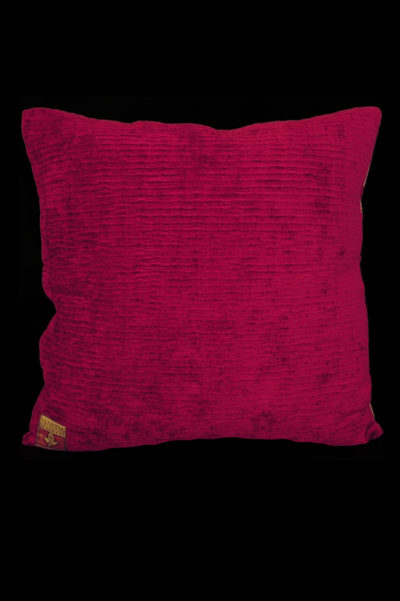 Cuscino quadrato Fortuny San Marco in velluto stampato color rosso scuro - retro