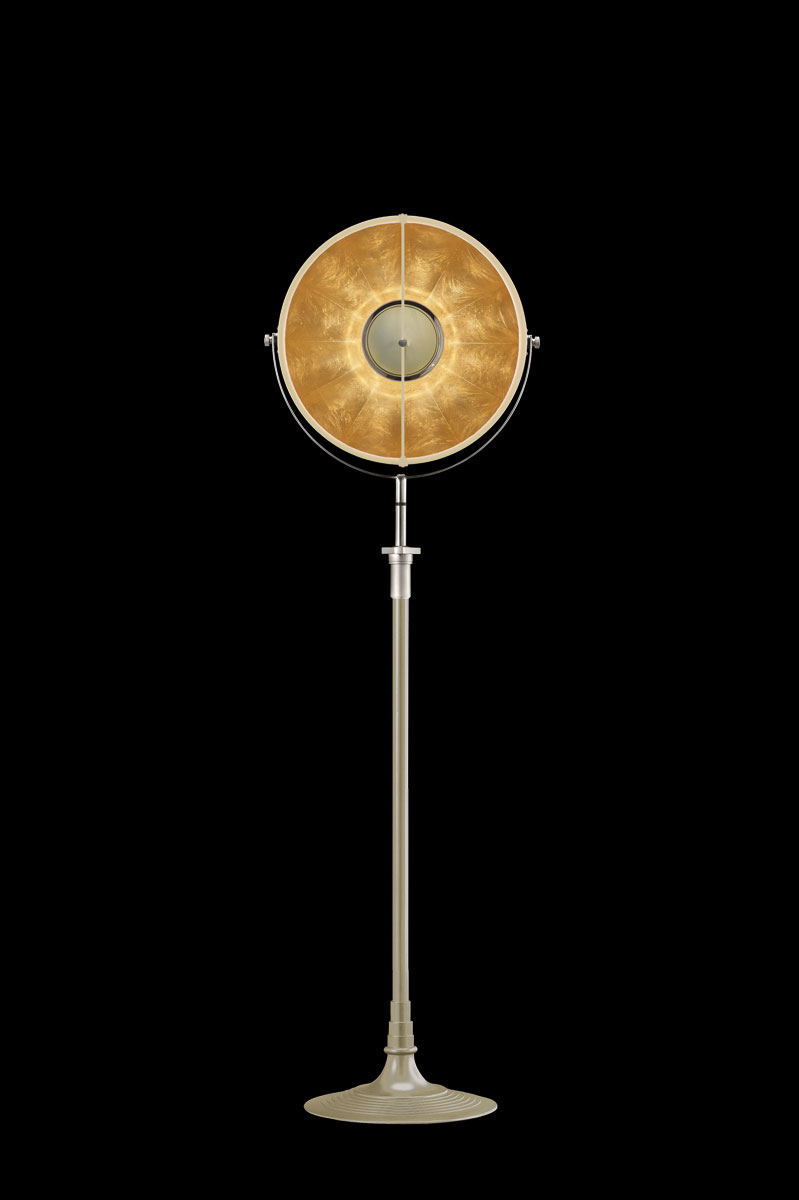 Lampada da terra Fortuny Studio 1907 Atelier 41 color quarzo e foglia oro