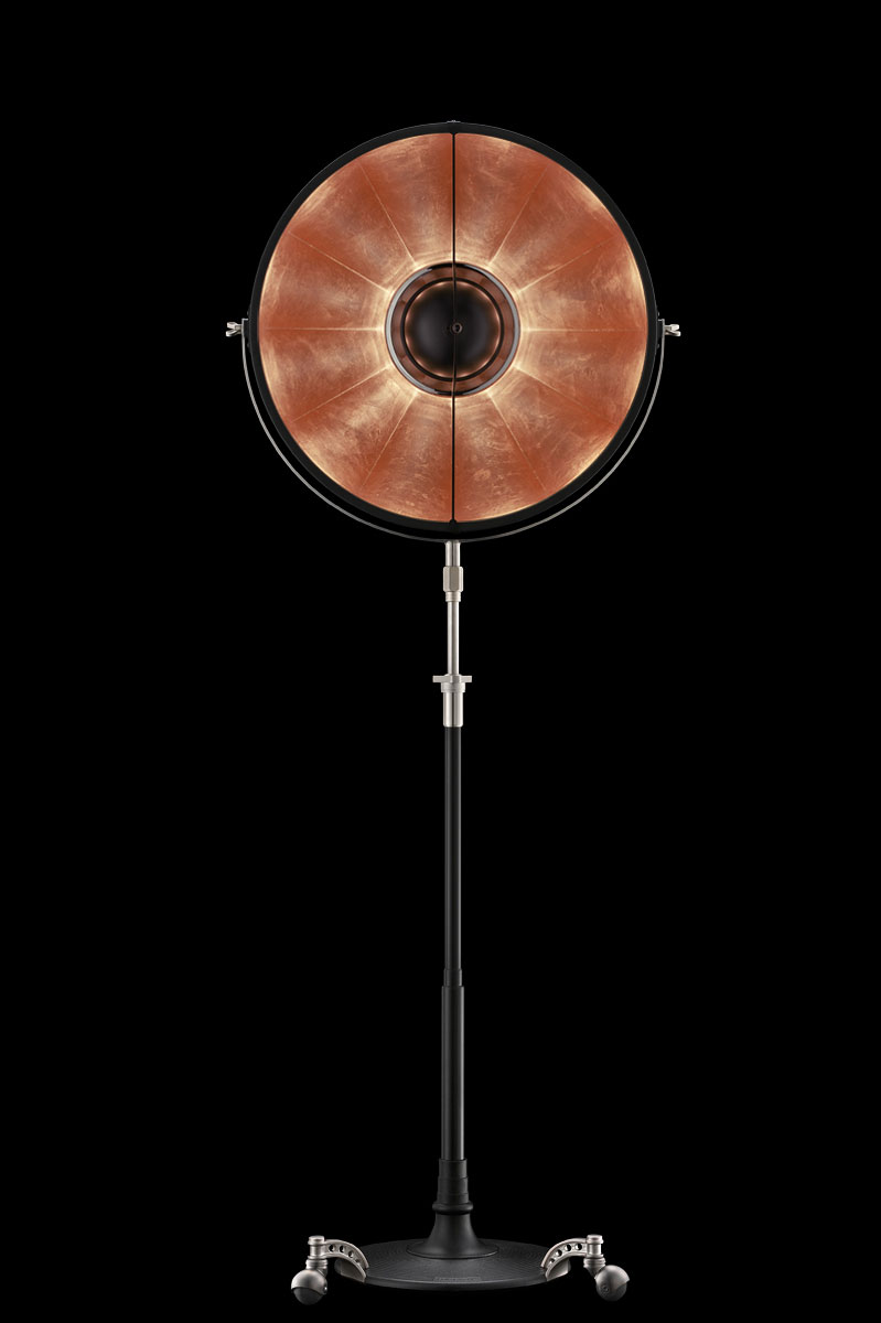 Lampada da terra Fortuny Atelier 63 nera e foglia rame
