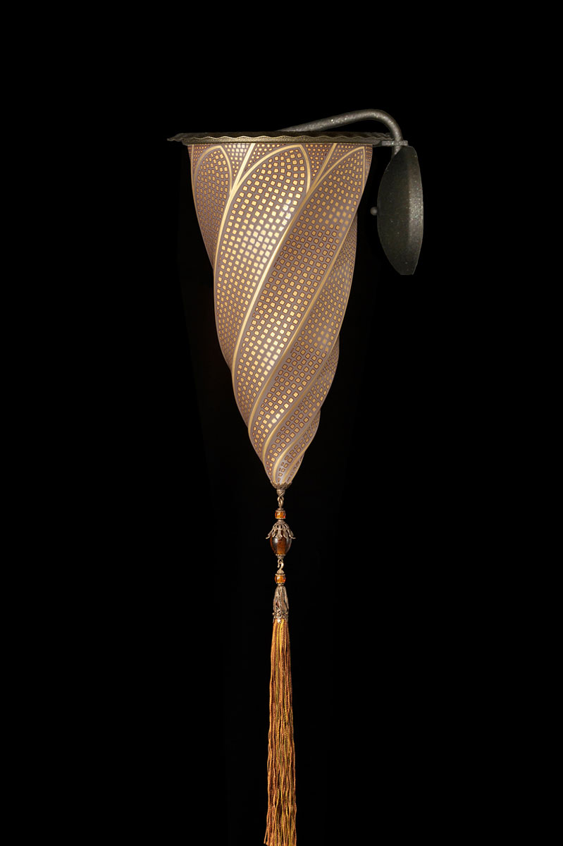 Lampada applique Fortuny Cesendello in vetro mosaico oro