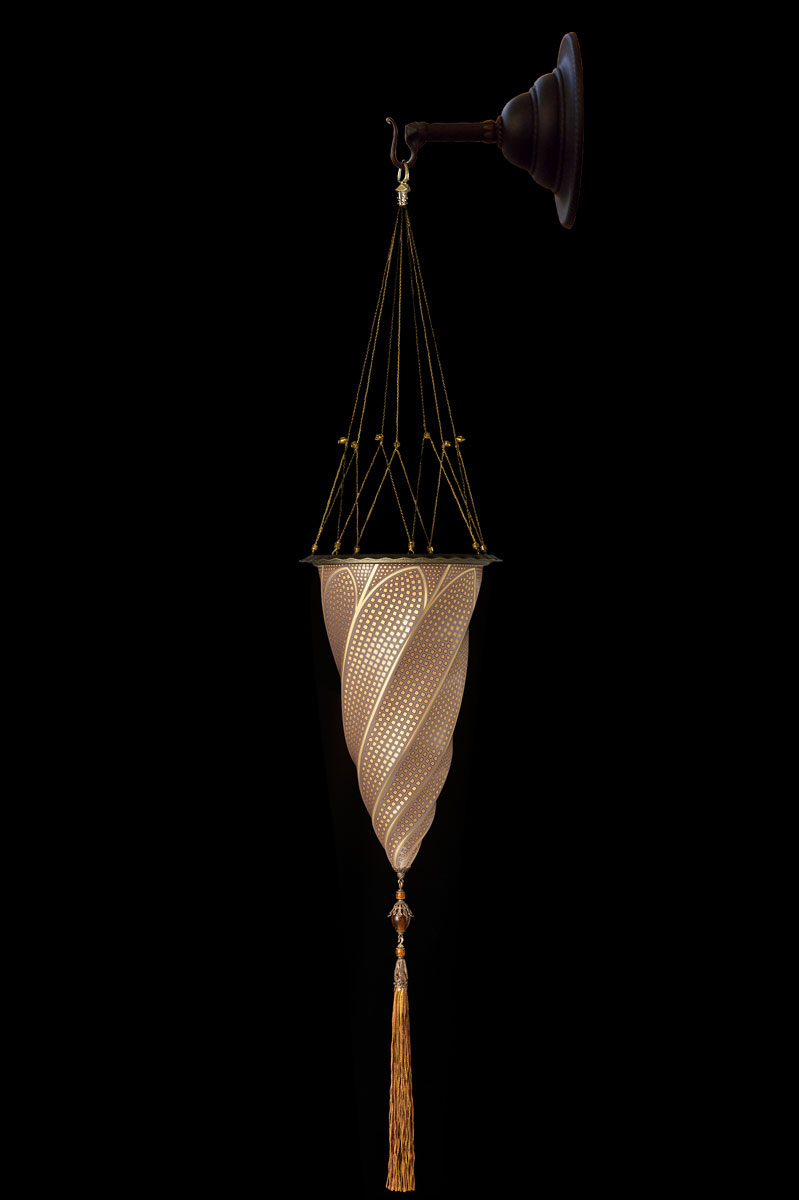 Lampada Fortuny Cesendello in vetro mosaico oro a muro