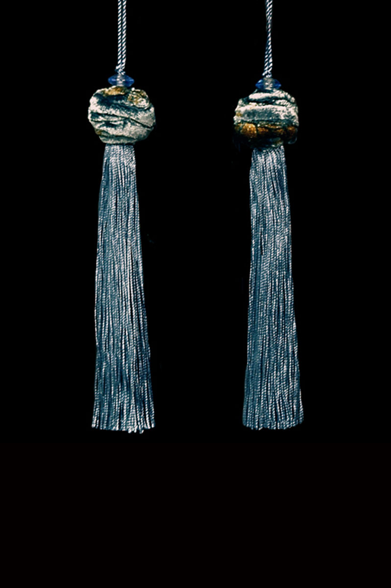 Venetia Studium Turbante couple of slate blue key tassels