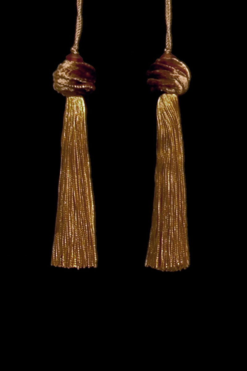 Venetia Studium Turbante couple of brown gold key tassels