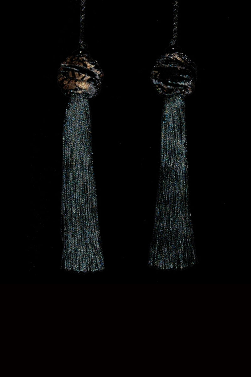 Venetia Studium Turbante couple of black key tassels