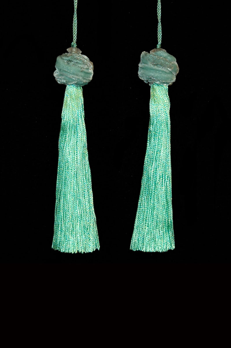 Venetia Studium Turbante couple of ice green key tassels