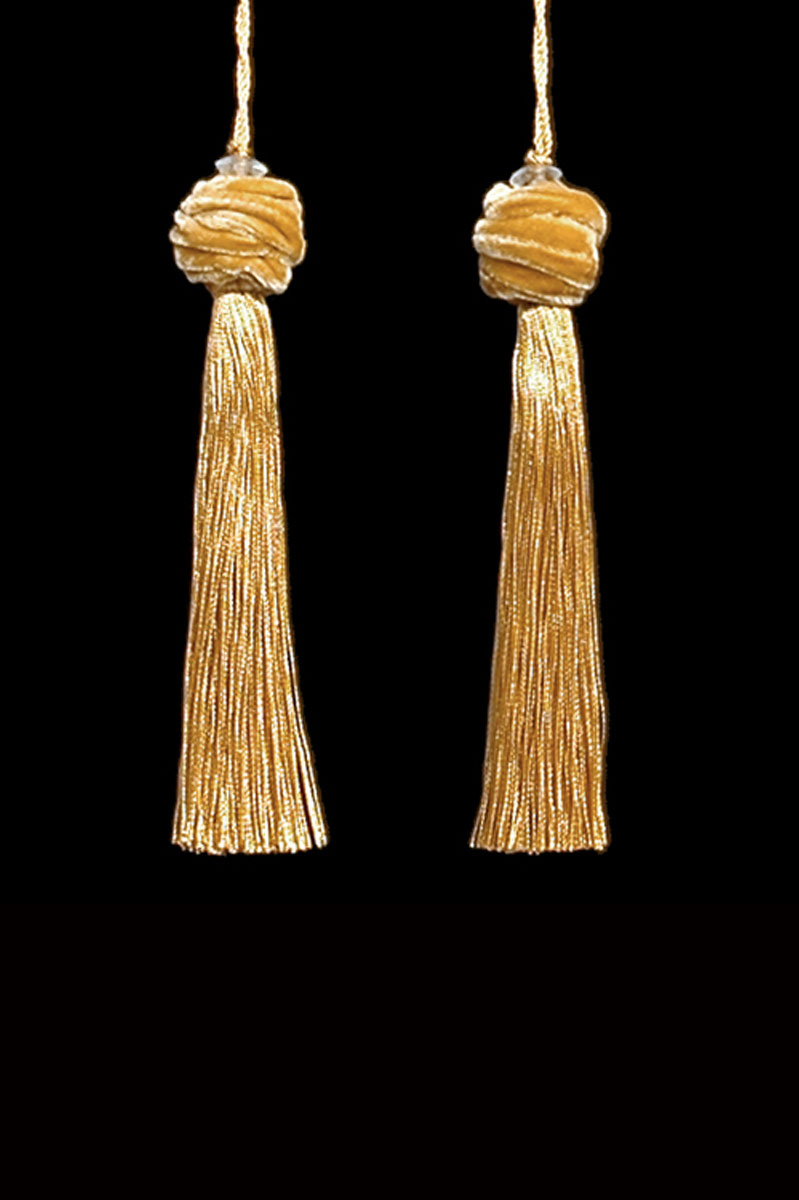 Venetia Studium Turbante couple of pale pale gold key tassels