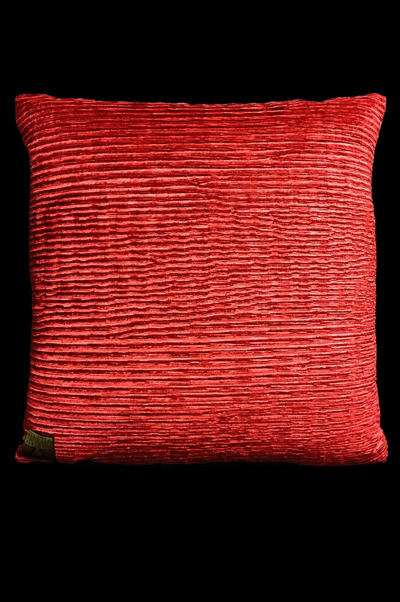 Cuscino Venetia Studium quadrato in velluto stampato rosso scuro