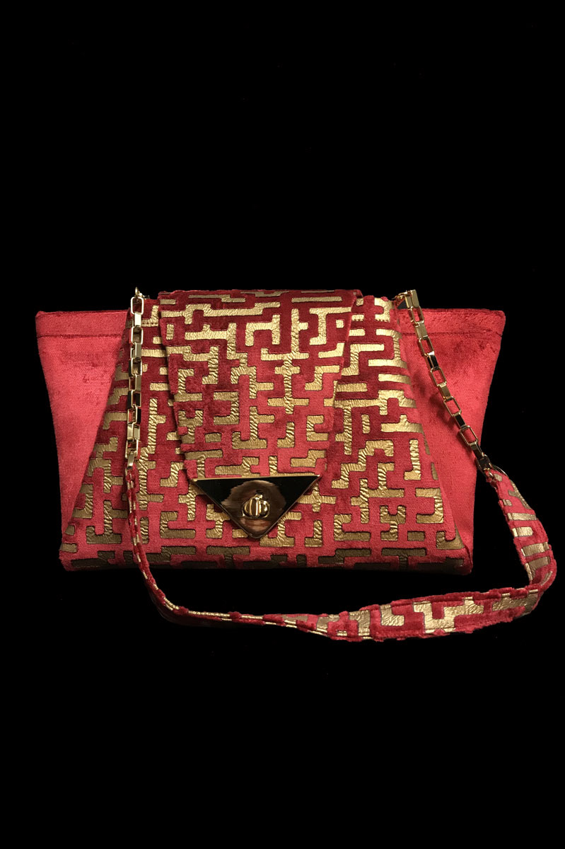 Borsa Fortuny Alexandra in velluto fronte