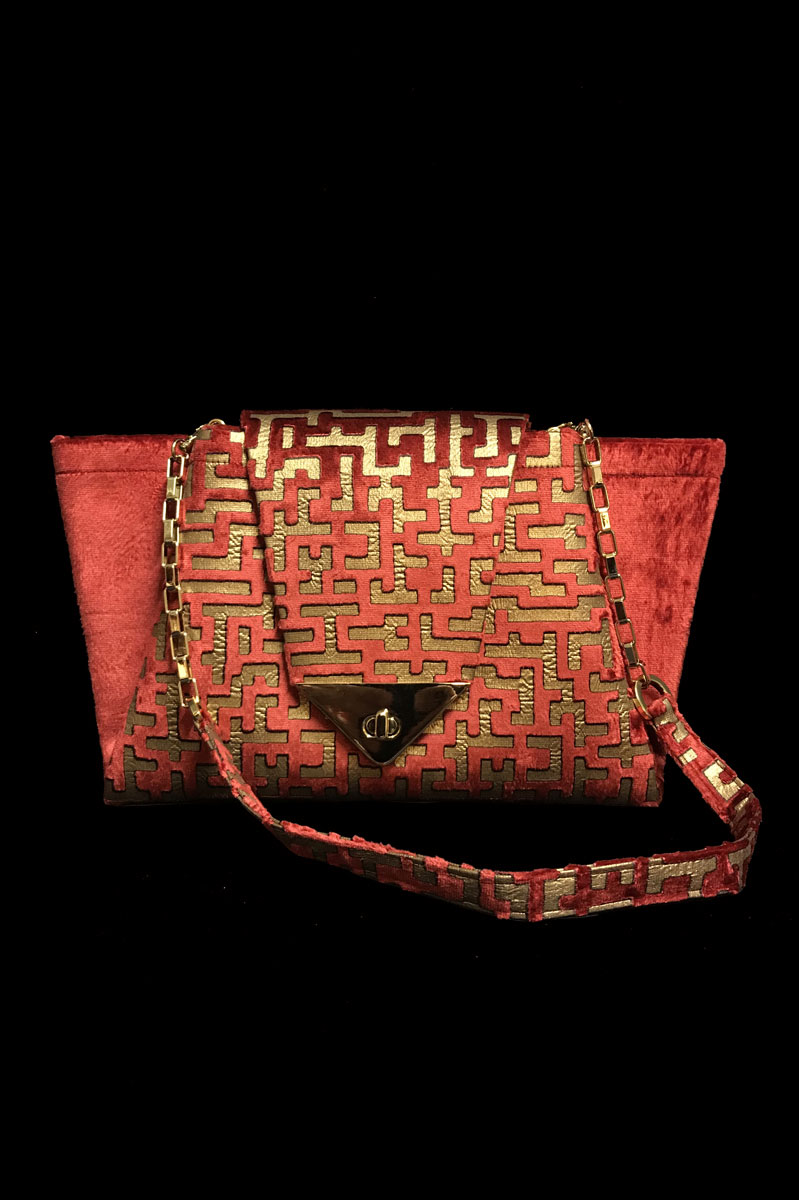 Borsa Fortuny Alexandra in velluto fronte