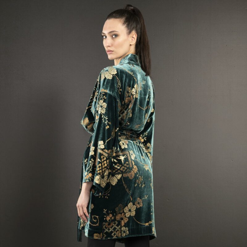 Isabel | Printed velvet Kimono Coat