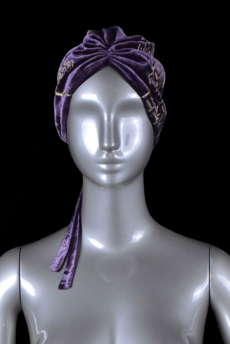 Fortuny printed velvet turban