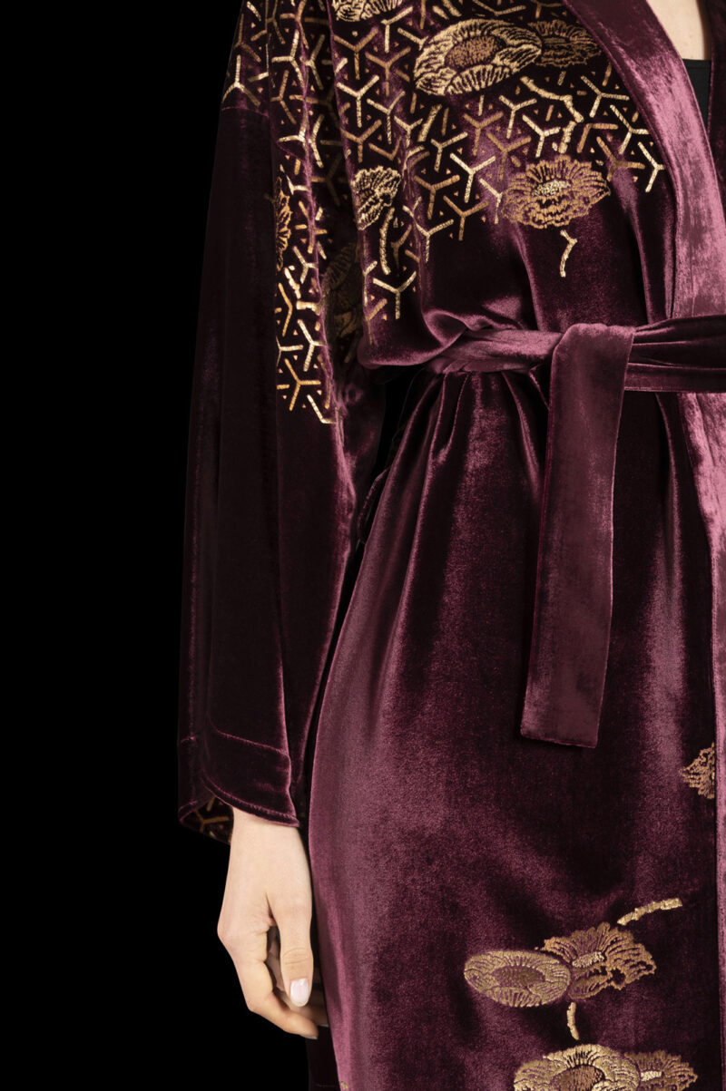 Isabel | Printed velvet Kimono Coat