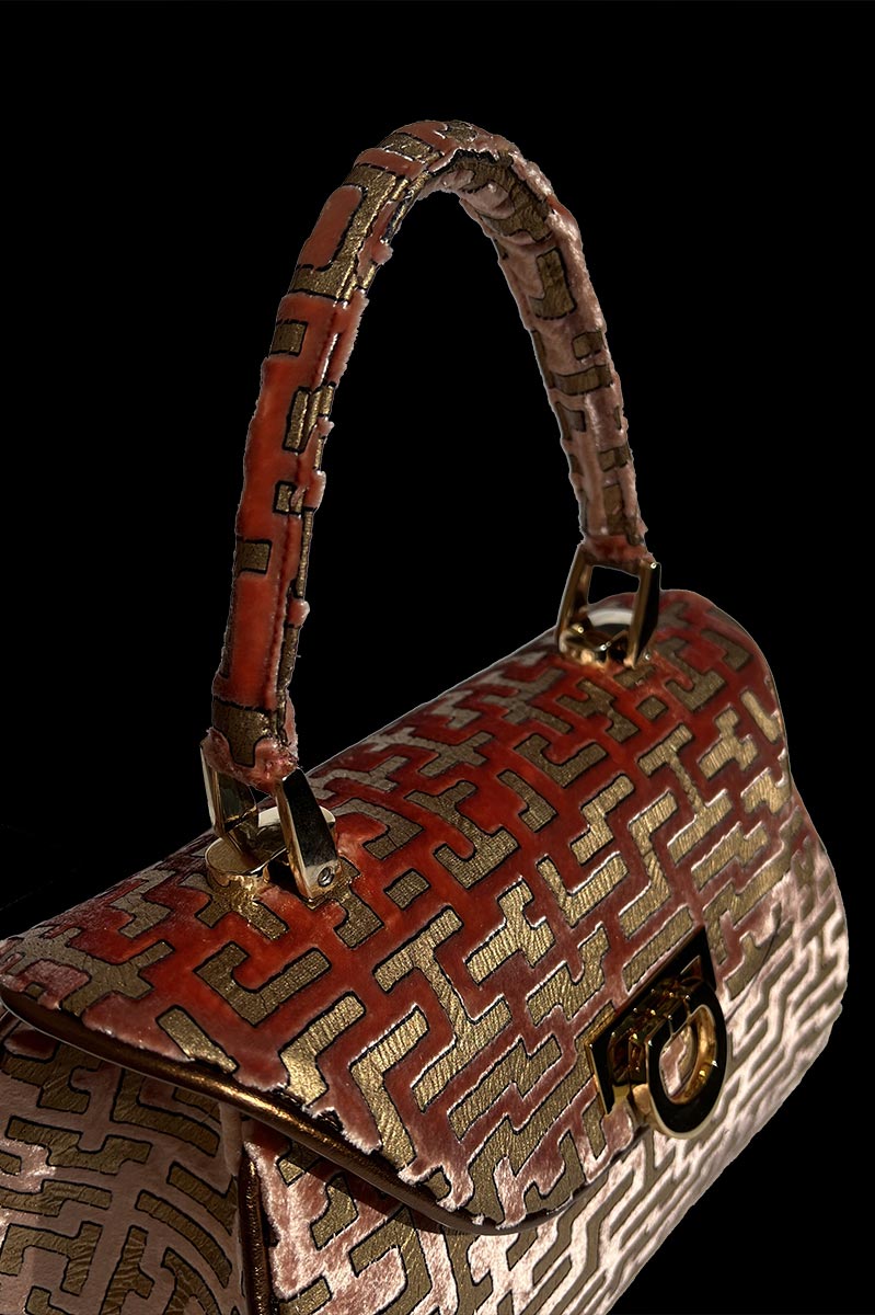 Felze velvet bag | Labirinto Orange