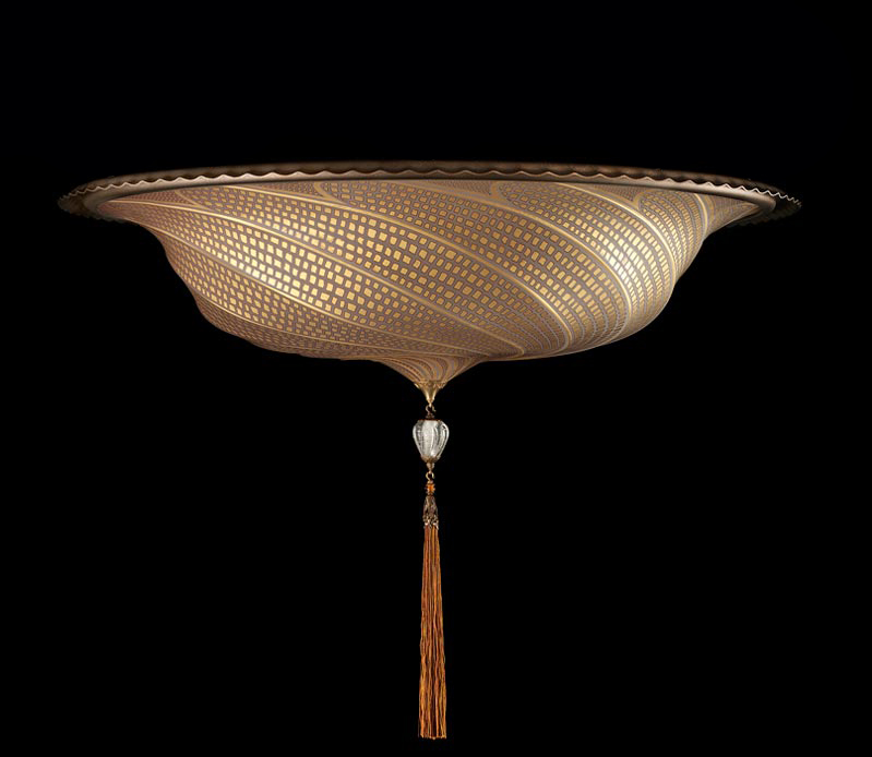 Fortuny Scudo Saraceno glass gold mosaic lamp