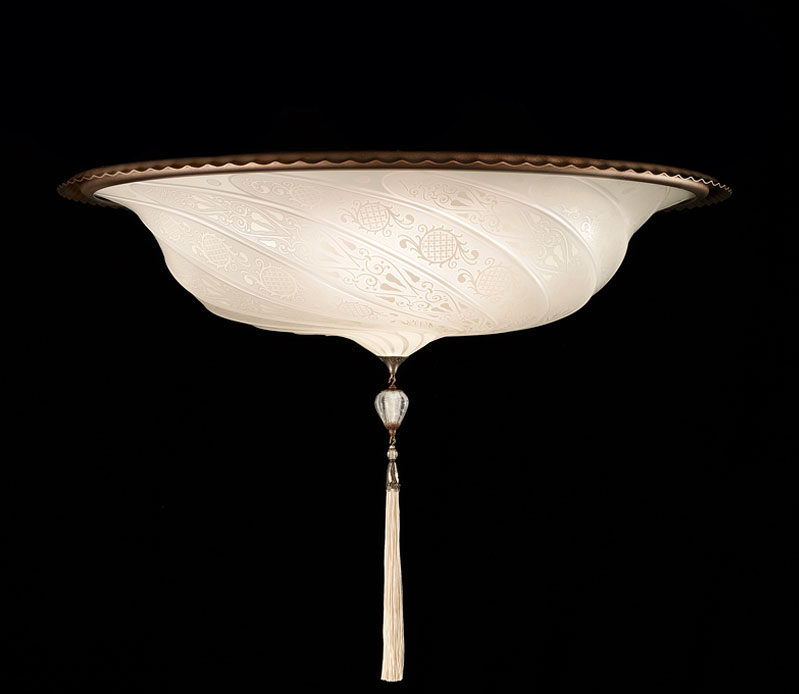 Fortuny Scudo Saraceno glass white lamp