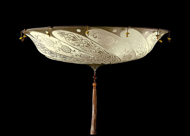 Fortuny Scudo Saraceno ivory Classic silk lamp