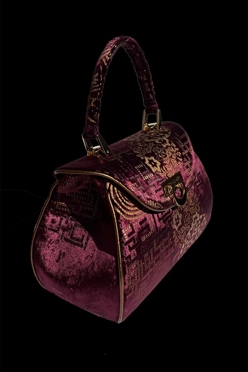 Fortuny Felze velvet bag | Kyoto Aubergine — back view
