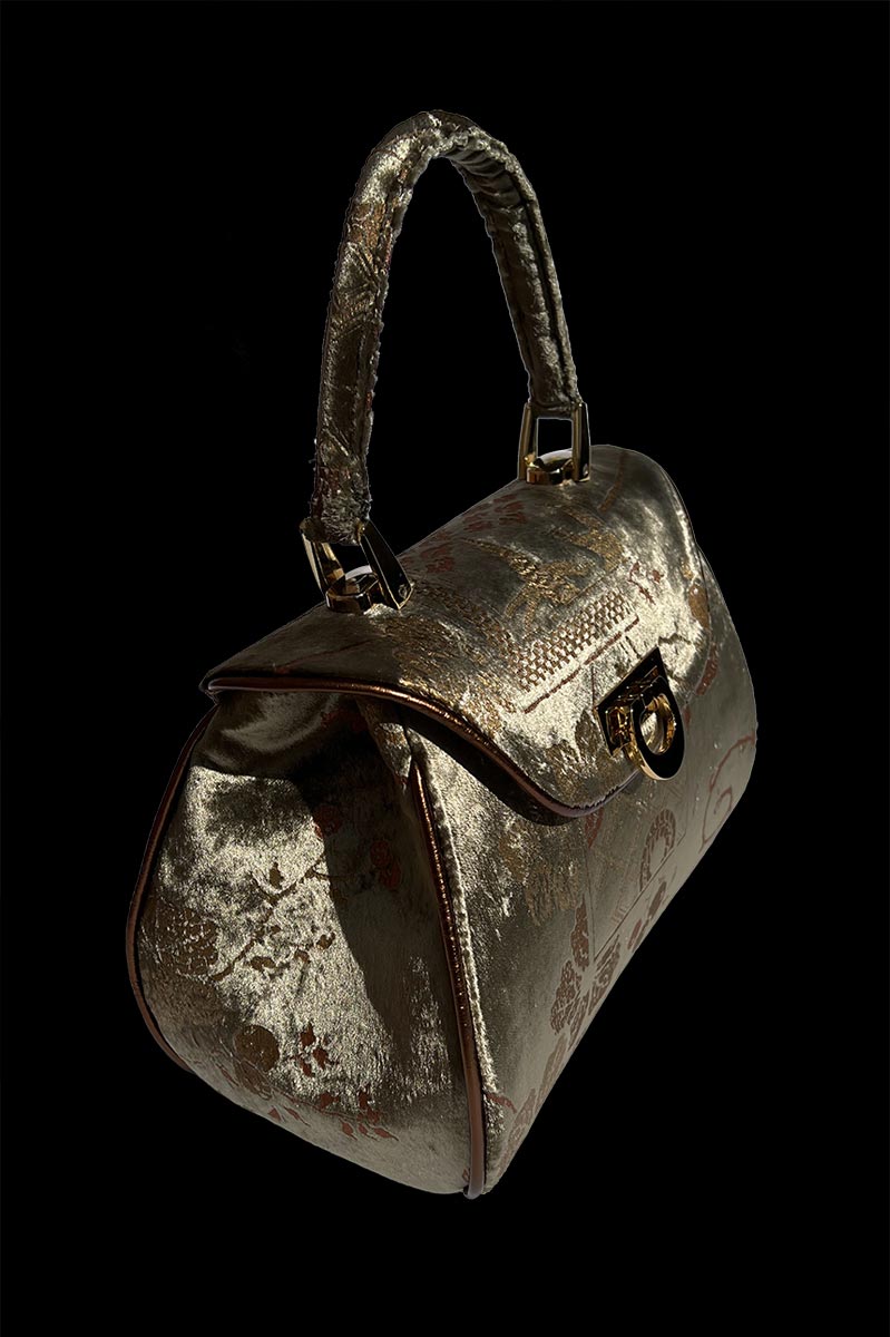 Fortuny Felze velvet bag | Riassunto Olive Green — back view