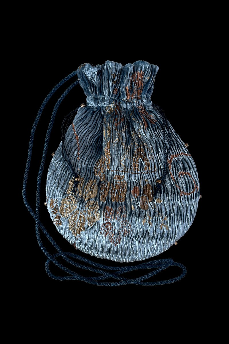 Fortuny Praline velvet bag | Riassunto Candy Blue — back view