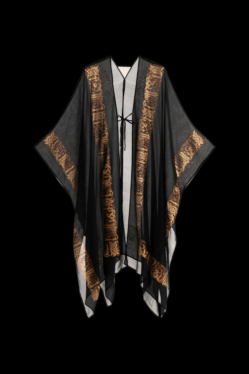 Esther Soprabito da Sera in Crepe Georgette | Arabo Nero
