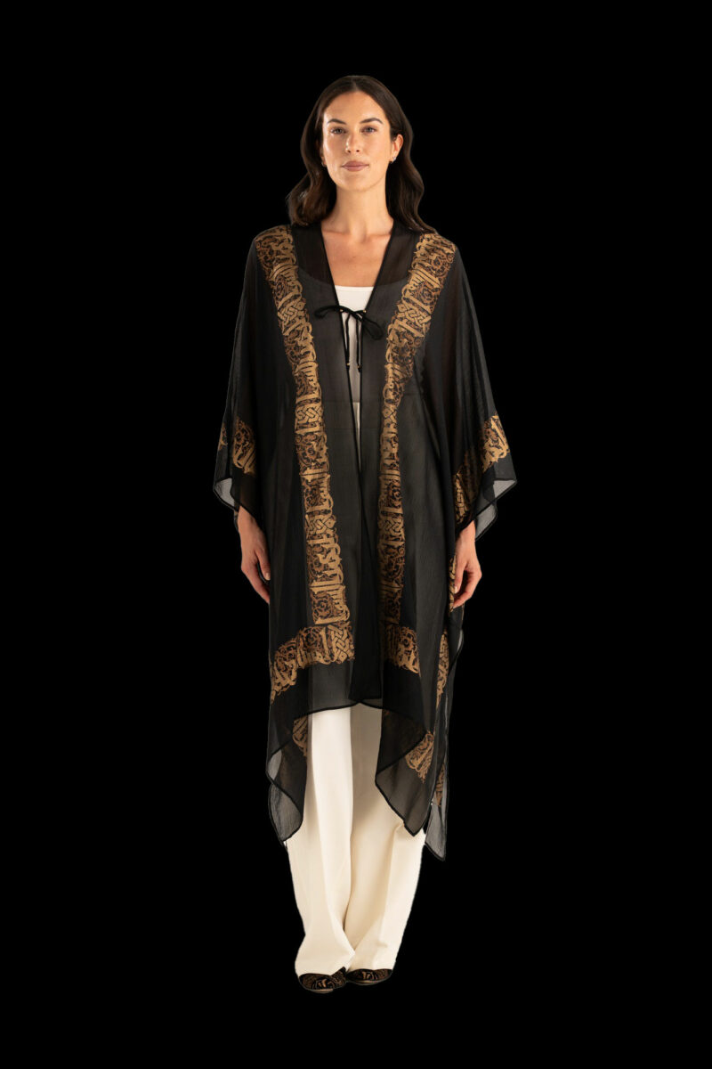 Esther Soprabito da Sera in Crepe Georgette | Arabo Nero