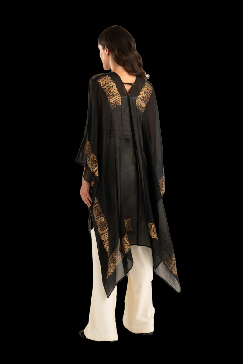 Esther Soprabito da Sera in Crepe Georgette | Arabo Nero