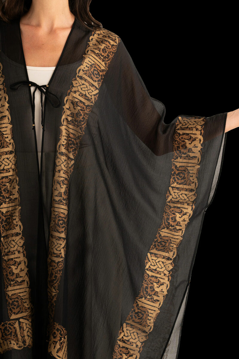 Esther Soprabito da Sera in Crepe Georgette | Arabo Nero