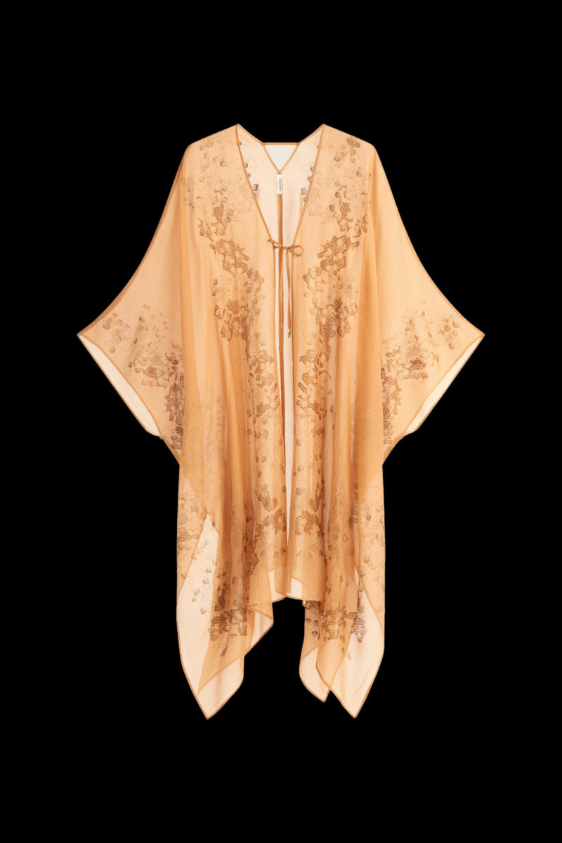 Esther Soprabito da Sera in Crepe Georgette | Ramage Biscotto chiaro