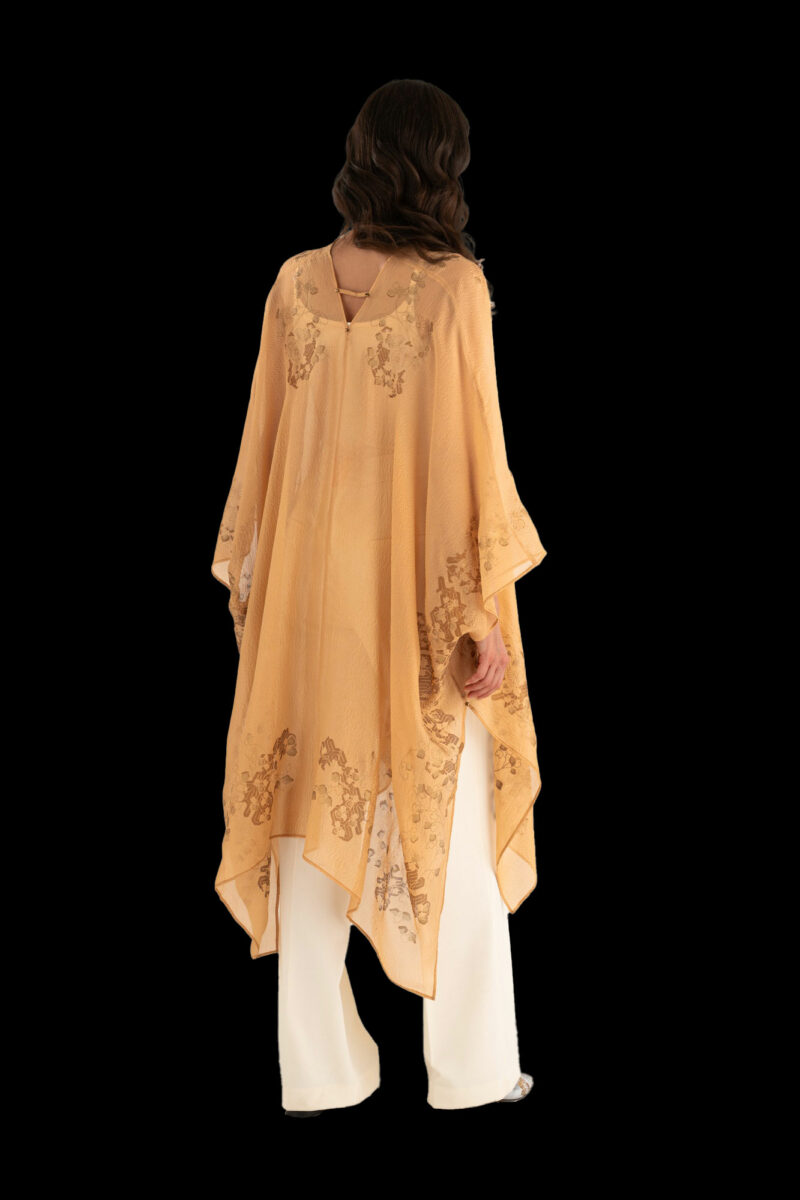 Esther Soprabito da Sera in Crepe Georgette | Ramage Biscotto chiaro