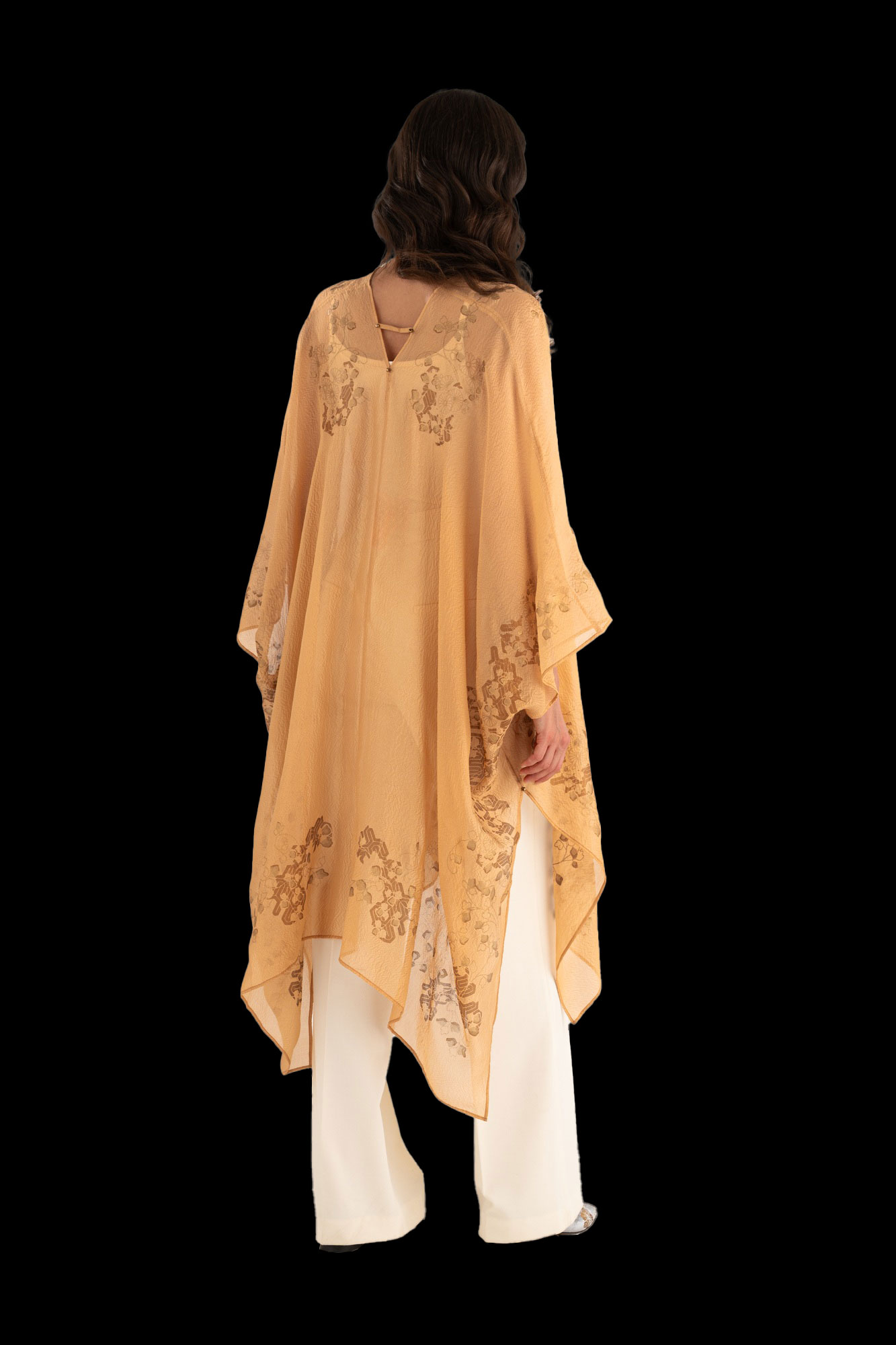 Esther Soprabito da Sera in Crepe Georgette | Ramage Biscotto chiaro