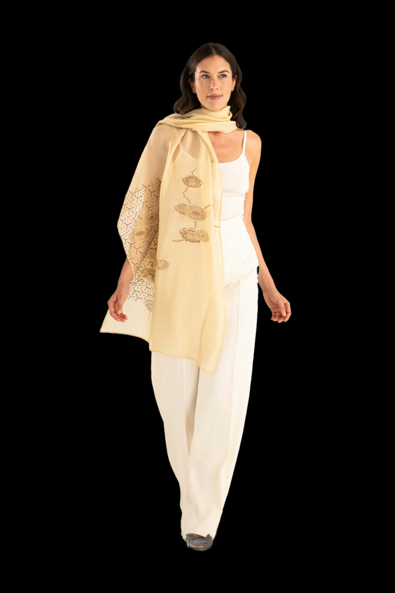 Sciarpa in Crepe Georgette | Japan Beige