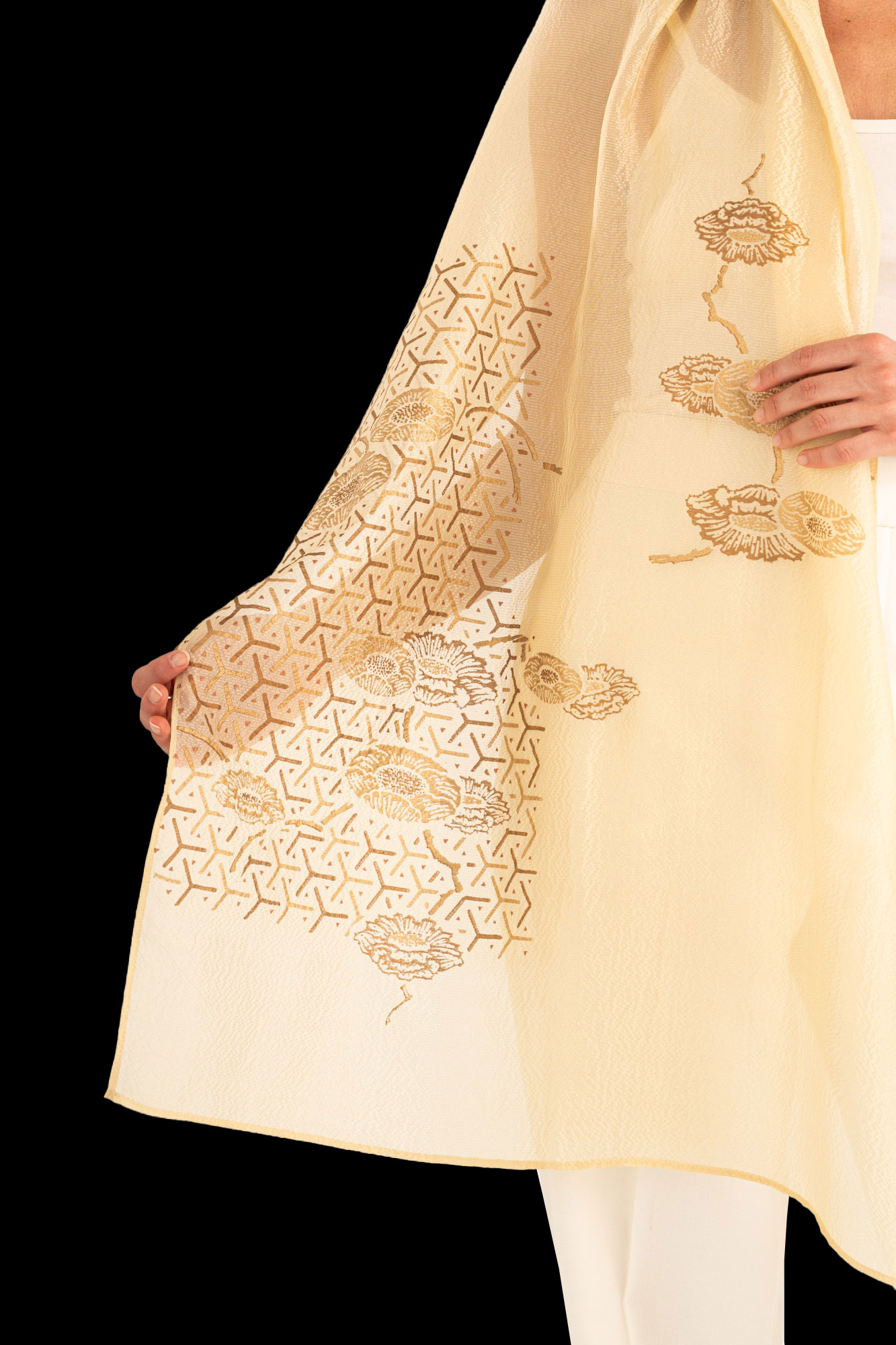 Sciarpa in Crepe Georgette | Japan Beige