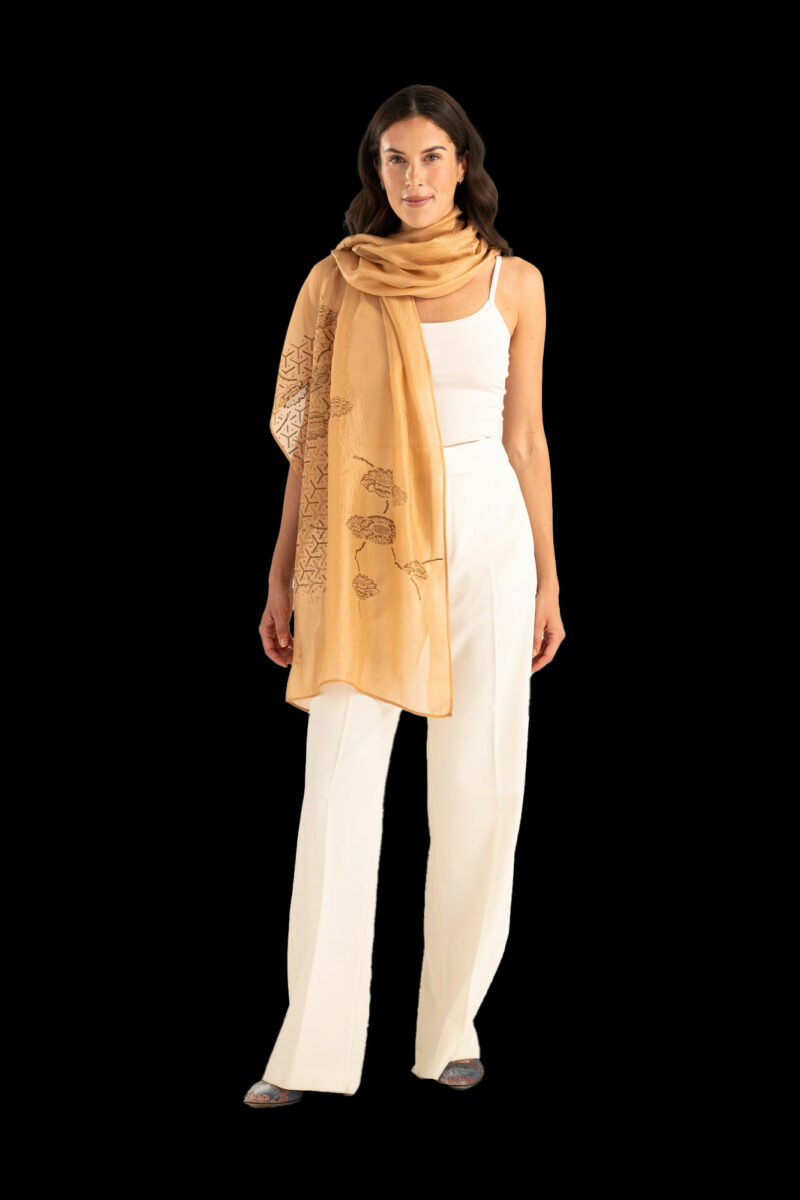 Sciarpa in Crepe Georgette | Japan Biscotto chiaro