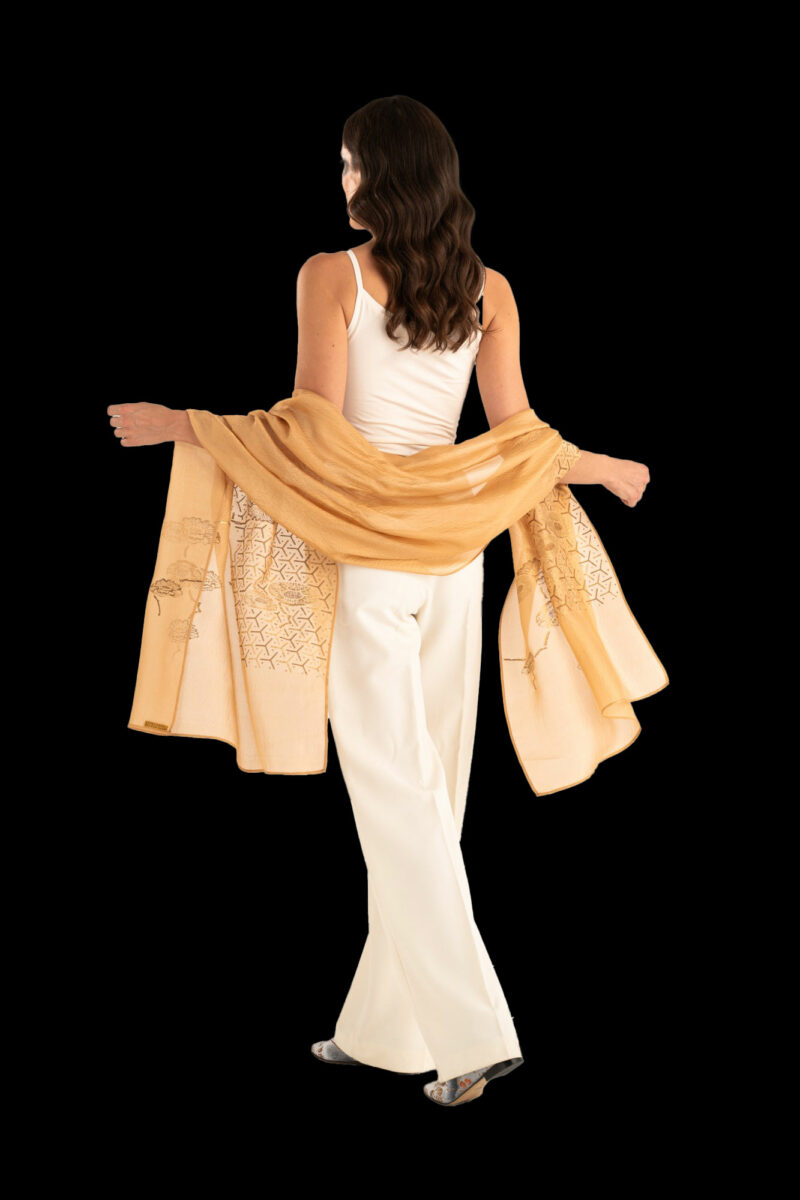 Sciarpa in Crepe Georgette | Japan Biscotto chiaro
