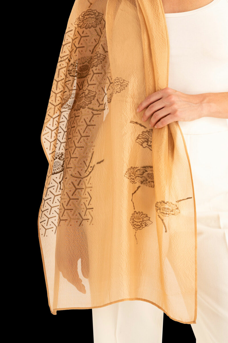 Sciarpa in Crepe Georgette | Japan Biscotto chiaro