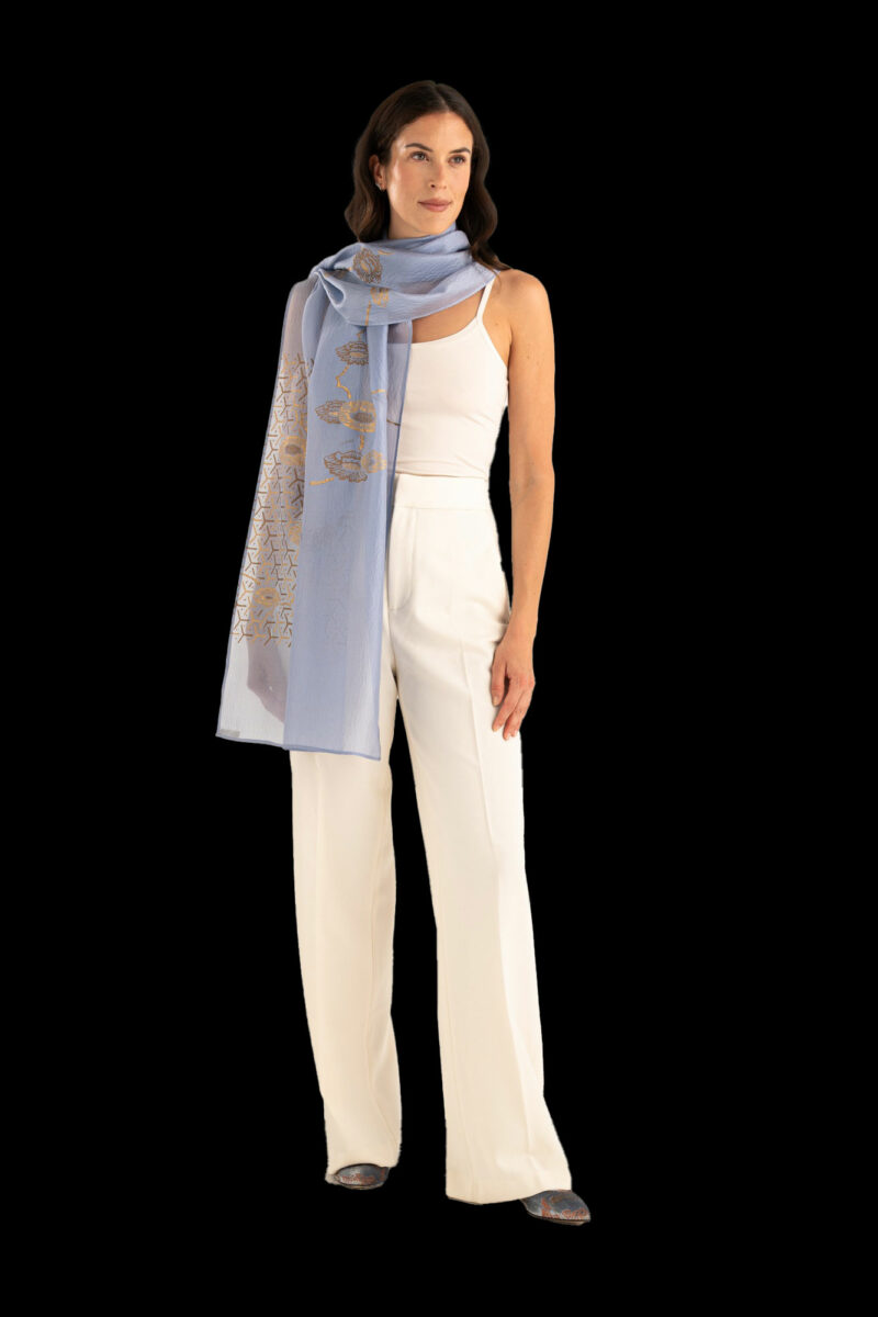 Sciarpa in Crepe Georgette | Japan Pervinca