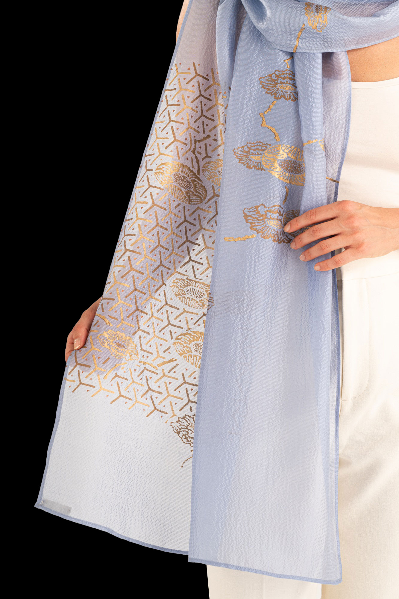 Sciarpa in Crepe Georgette | Japan Pervinca