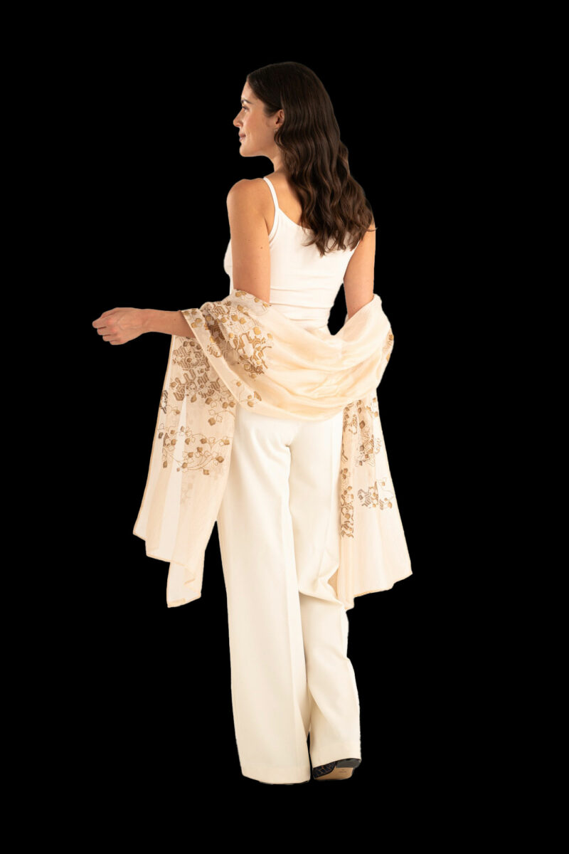Sciarpa in Crepe Georgette | Ramage Rosa pesca